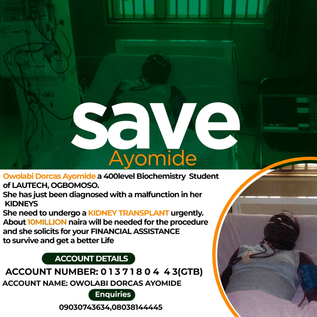 SAVE A SOUL! SAVE AYOMIDE WITH AS LOW AS A THOUSAND NAIRA OR MORE