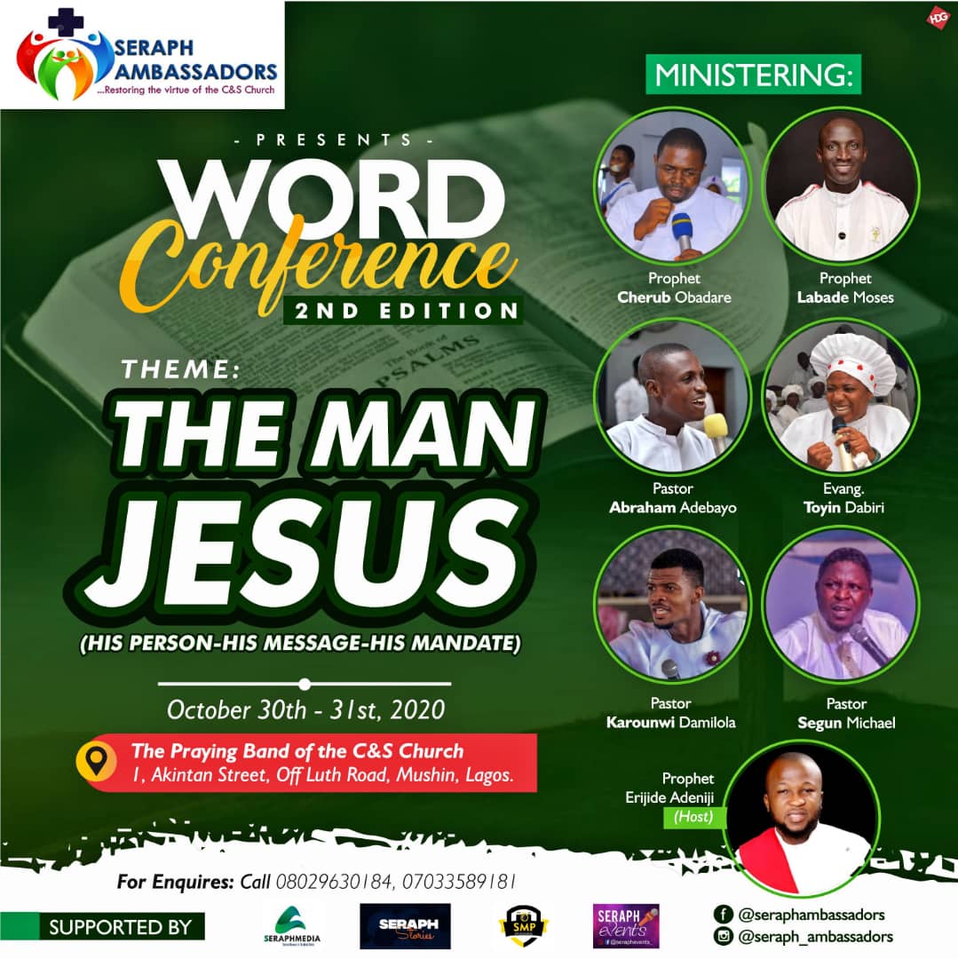 Seraph Ambassadors invites you to Word Conference 2020 - "THE MAN JESUS"