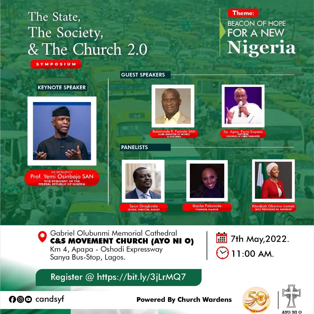 Osinbajo, Fashola, and Others to speak at C&S Ayo Ni O Warden's Symposium